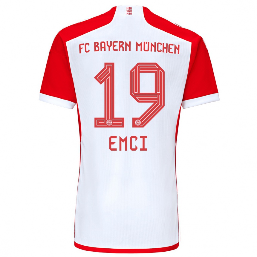 Kinder Fußball Ben Emci #19 Rot-Weiss Heimtrikot Trikot 2023/24 T-Shirt Luxemburg