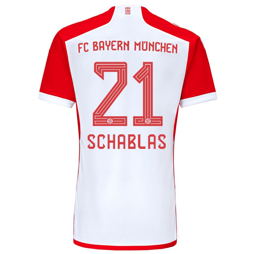 Kinder Fußball Matteo Schablas #21 Rot-Weiss Heimtrikot Trikot 2023/24 T-Shirt Luxemburg