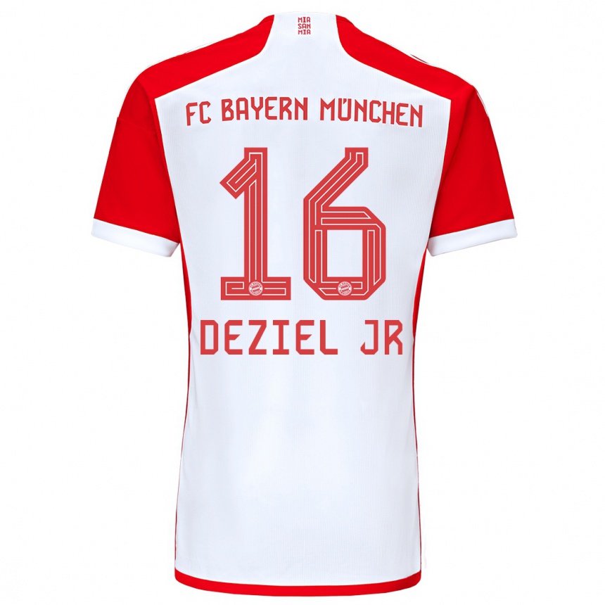 Kinder Fußball Robert Deziel Jr #16 Rot-Weiss Heimtrikot Trikot 2023/24 T-Shirt Luxemburg