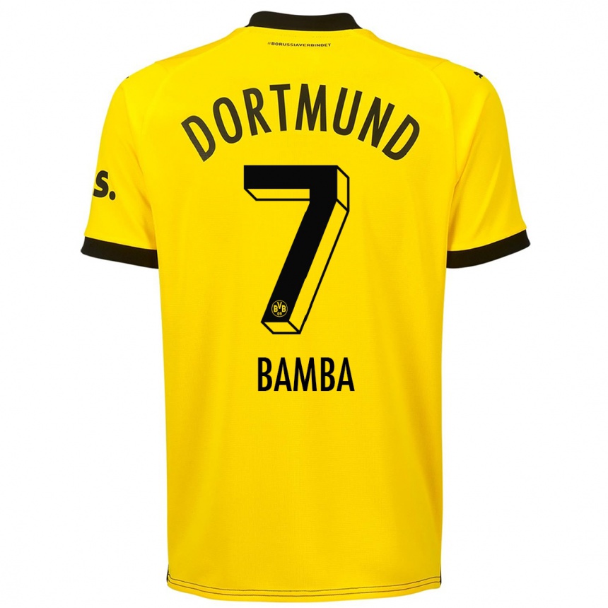 Kinder Fußball Samuel Bamba #7 Gelb Heimtrikot Trikot 2023/24 T-Shirt Luxemburg