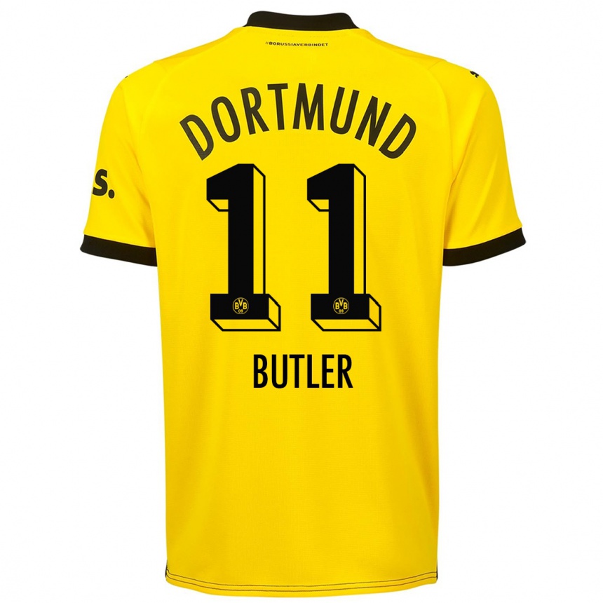 Kinder Fußball Justin Butler #11 Gelb Heimtrikot Trikot 2023/24 T-Shirt Luxemburg