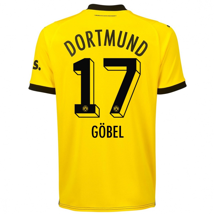 Kinder Fußball Patrick Göbel #17 Gelb Heimtrikot Trikot 2023/24 T-Shirt Luxemburg
