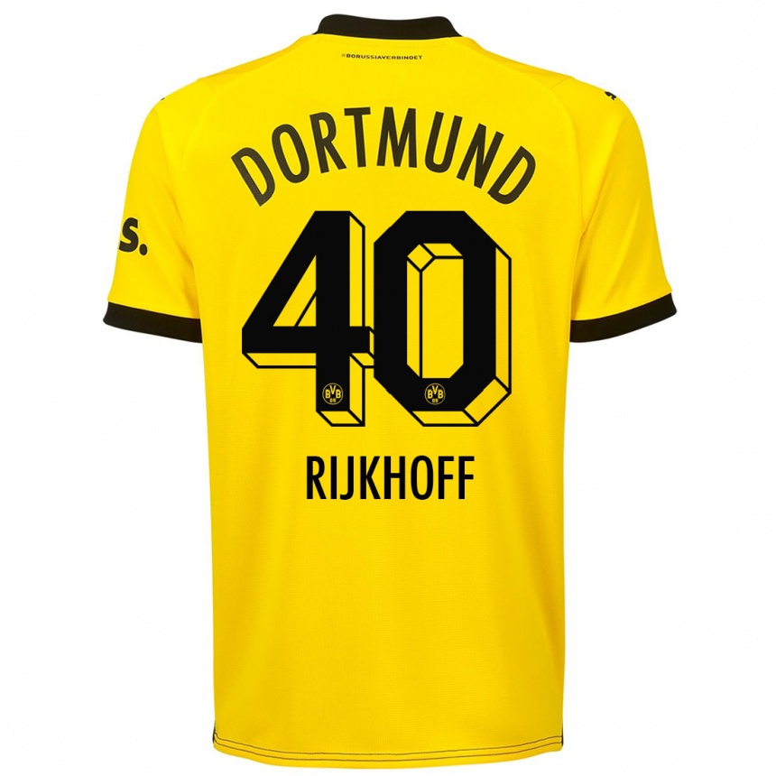 Kinder Fußball Julian Rijkhoff #40 Gelb Heimtrikot Trikot 2023/24 T-Shirt Luxemburg