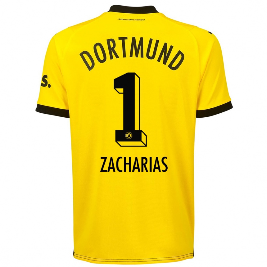 Kinder Fußball Marlon Zacharias #1 Gelb Heimtrikot Trikot 2023/24 T-Shirt Luxemburg