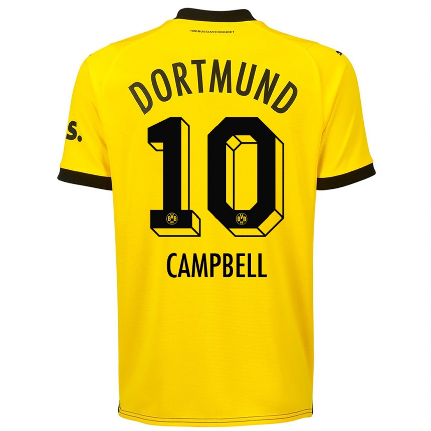 Kinder Fußball Cole Campbell #10 Gelb Heimtrikot Trikot 2023/24 T-Shirt Luxemburg
