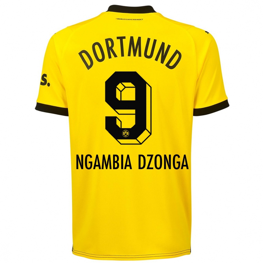 Kinder Fußball Diego Ngambia Dzonga #9 Gelb Heimtrikot Trikot 2023/24 T-Shirt Luxemburg