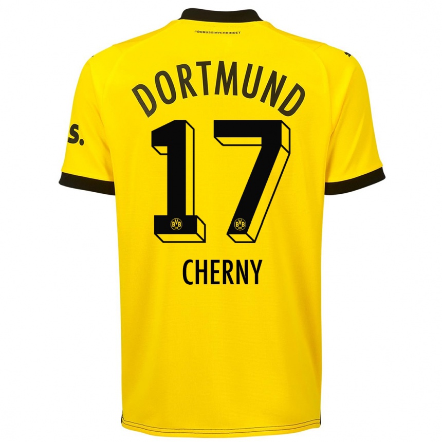 Kinder Fußball Nick Cherny #17 Gelb Heimtrikot Trikot 2023/24 T-Shirt Luxemburg