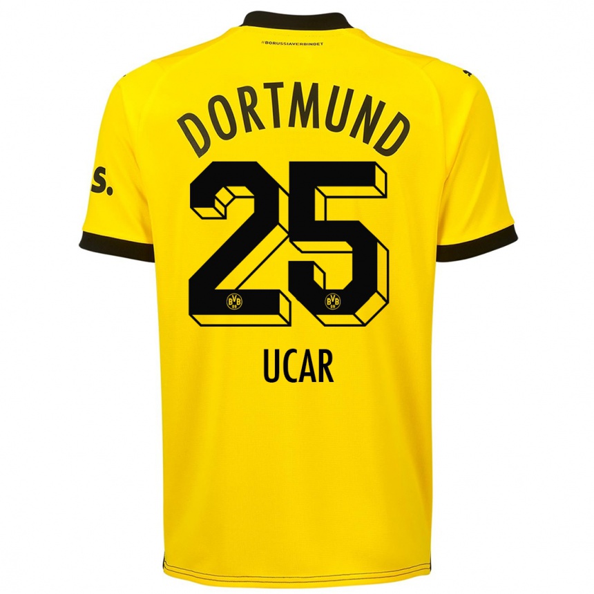 Kinder Fußball Leys Ucar #25 Gelb Heimtrikot Trikot 2023/24 T-Shirt Luxemburg