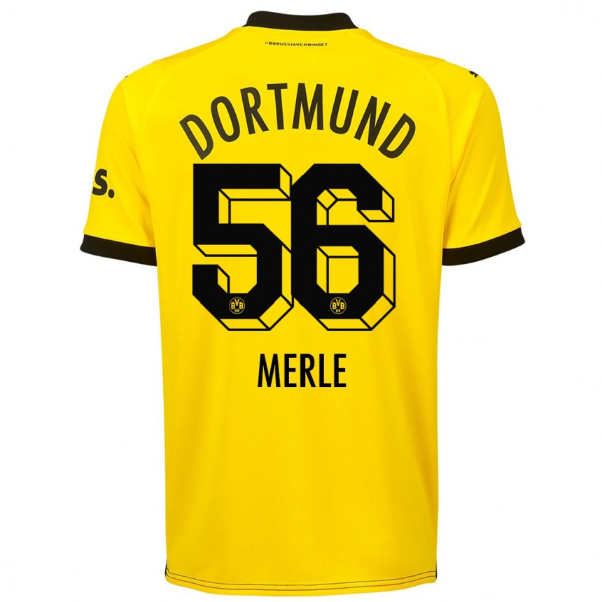 Kinder Fußball Albers Merle #56 Gelb Heimtrikot Trikot 2023/24 T-Shirt Luxemburg