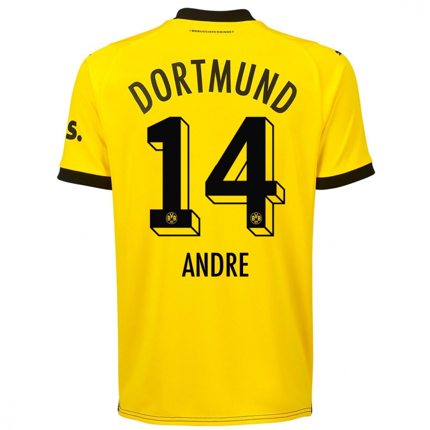 Kinder Fußball Fuhr Andre #14 Gelb Heimtrikot Trikot 2023/24 T-Shirt Luxemburg