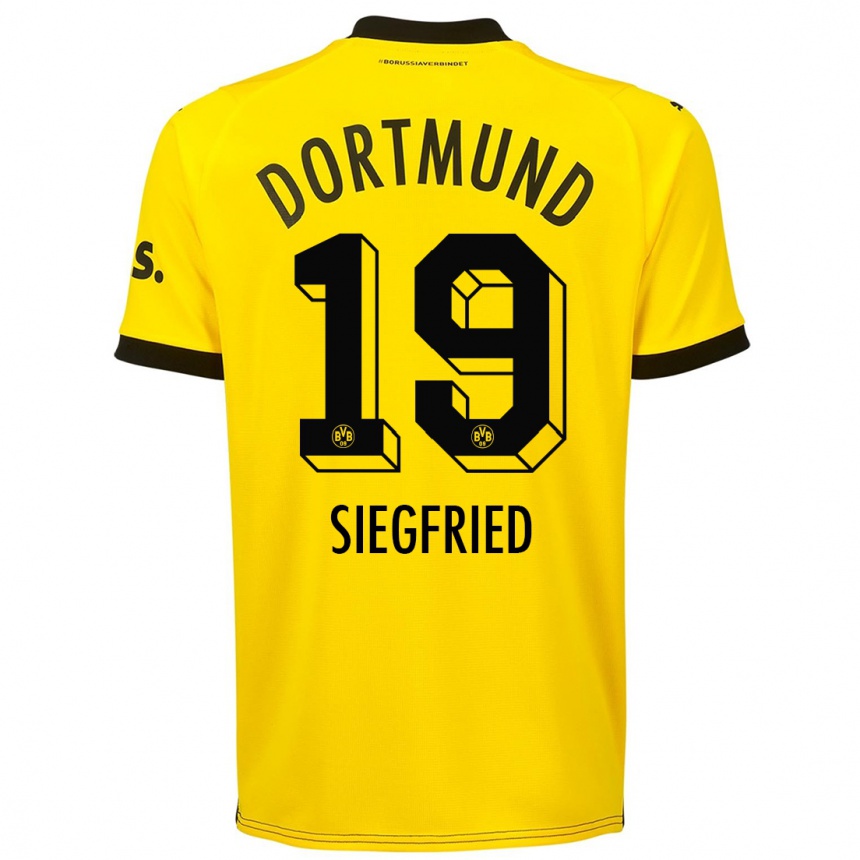 Kinder Fußball Janz Siegfried #19 Gelb Heimtrikot Trikot 2023/24 T-Shirt Luxemburg