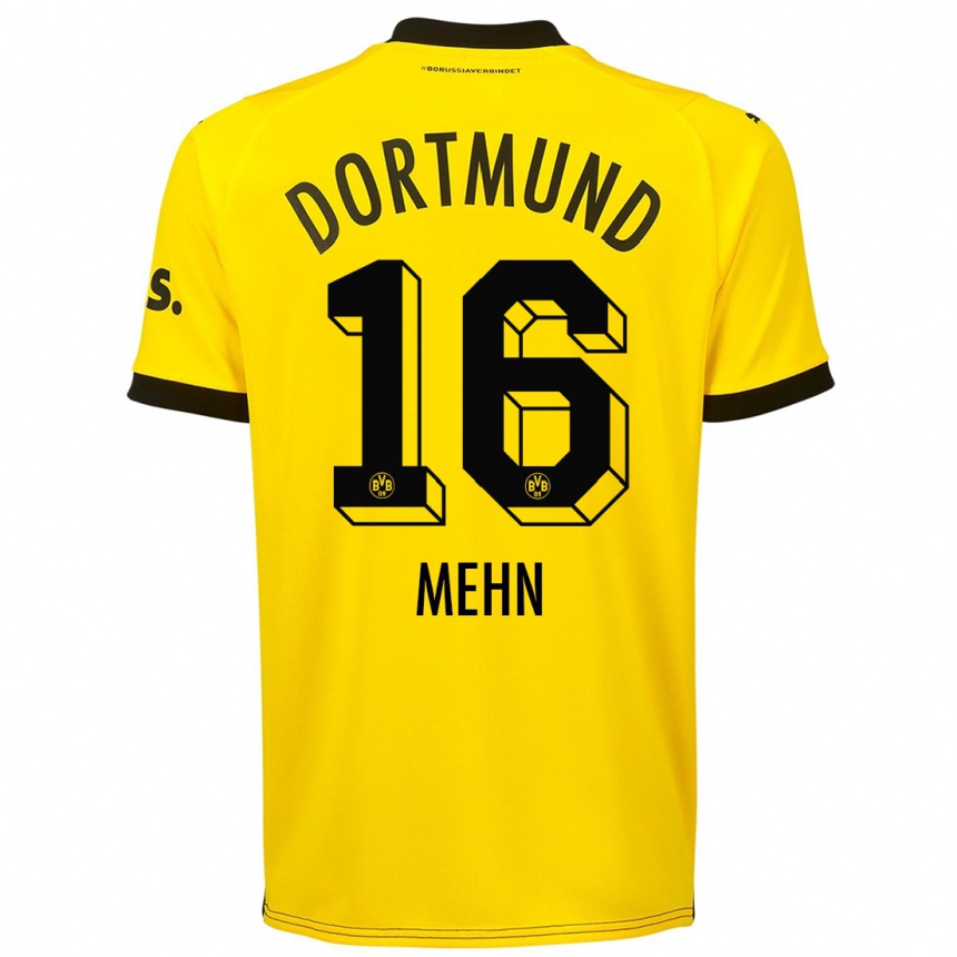 Kinder Fußball Phil Josef Mehn #16 Gelb Heimtrikot Trikot 2023/24 T-Shirt Luxemburg