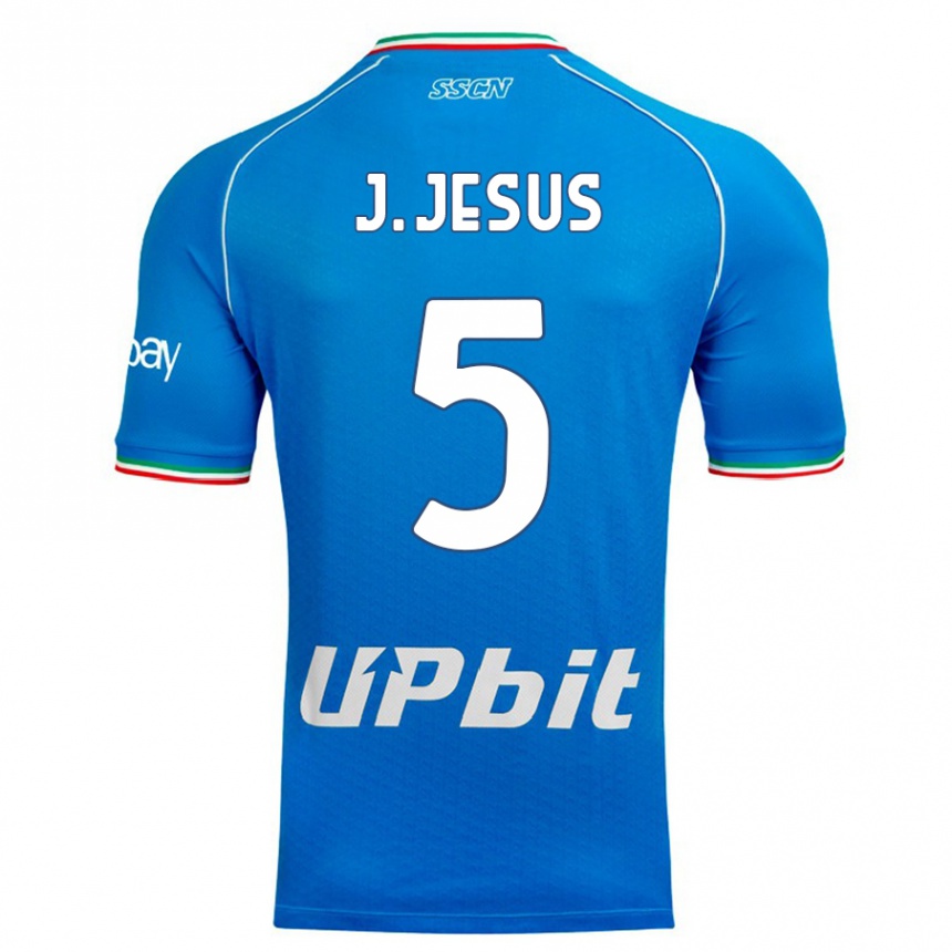 Kinder Fußball Juan Jesus #5 Himmelblau Heimtrikot Trikot 2023/24 T-Shirt Luxemburg