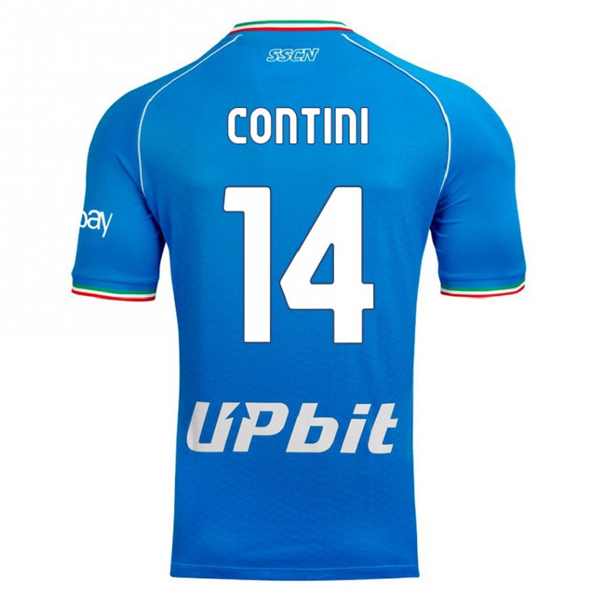 Kinder Fußball Nikita Contini #14 Himmelblau Heimtrikot Trikot 2023/24 T-Shirt Luxemburg