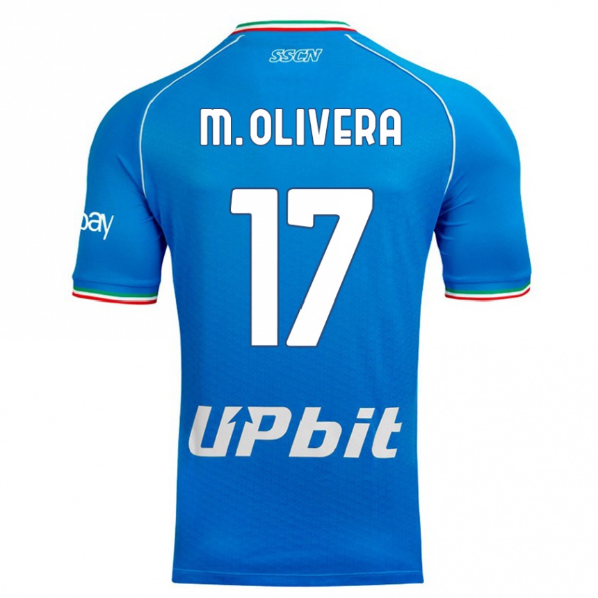 Kinder Fußball Mathias Olivera #17 Himmelblau Heimtrikot Trikot 2023/24 T-Shirt Luxemburg