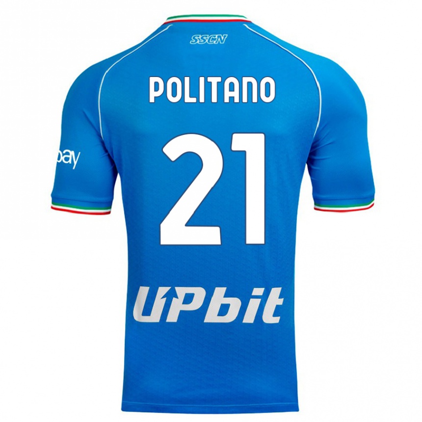 Kinder Fußball Matteo Politano #21 Himmelblau Heimtrikot Trikot 2023/24 T-Shirt Luxemburg