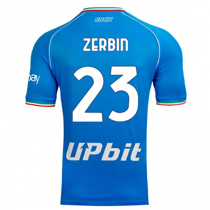 Kinder Fußball Alessio Zerbin #23 Himmelblau Heimtrikot Trikot 2023/24 T-Shirt Luxemburg