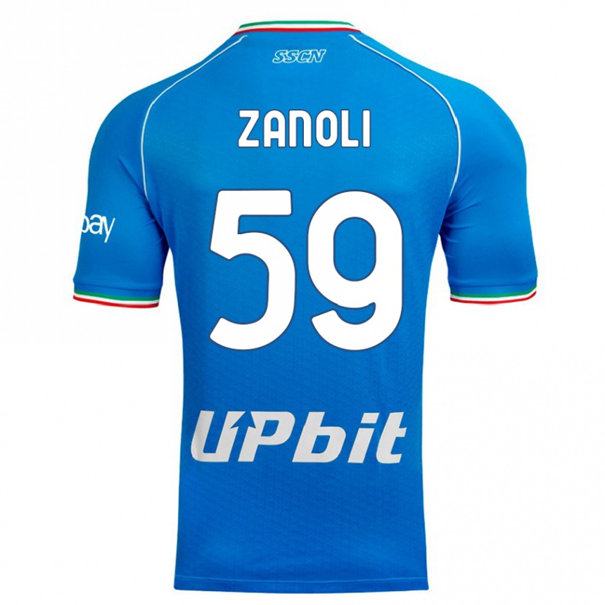 Kinder Fußball Alessandro Zanoli #59 Himmelblau Heimtrikot Trikot 2023/24 T-Shirt Luxemburg