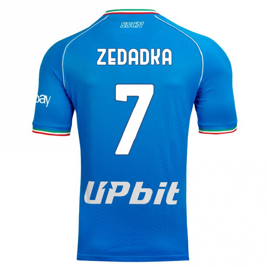 Kinder Fußball Karim Zedadka #7 Himmelblau Heimtrikot Trikot 2023/24 T-Shirt Luxemburg