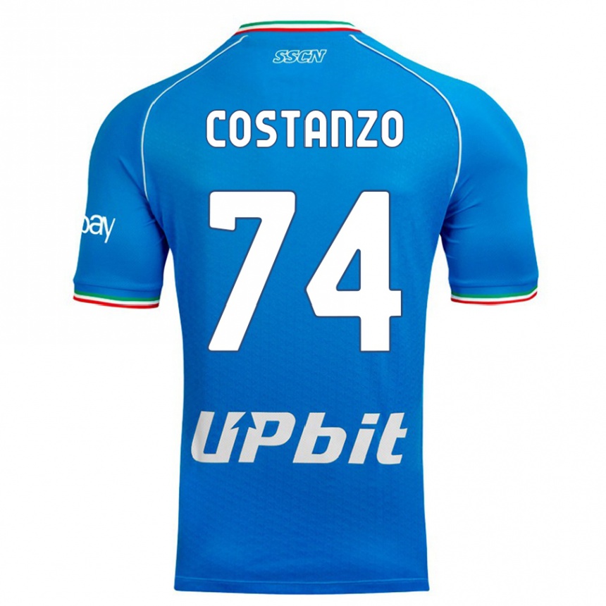 Kinder Fußball Davide Costanzo #74 Himmelblau Heimtrikot Trikot 2023/24 T-Shirt Luxemburg