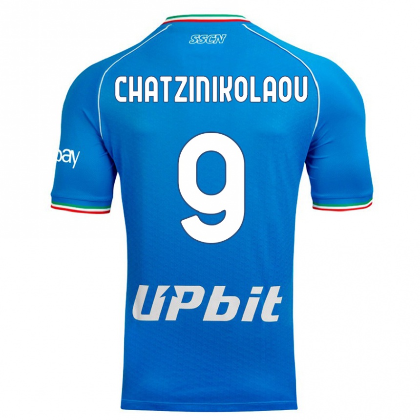 Kinder Fußball Despoina Chatzinikolaou #9 Himmelblau Heimtrikot Trikot 2023/24 T-Shirt Luxemburg