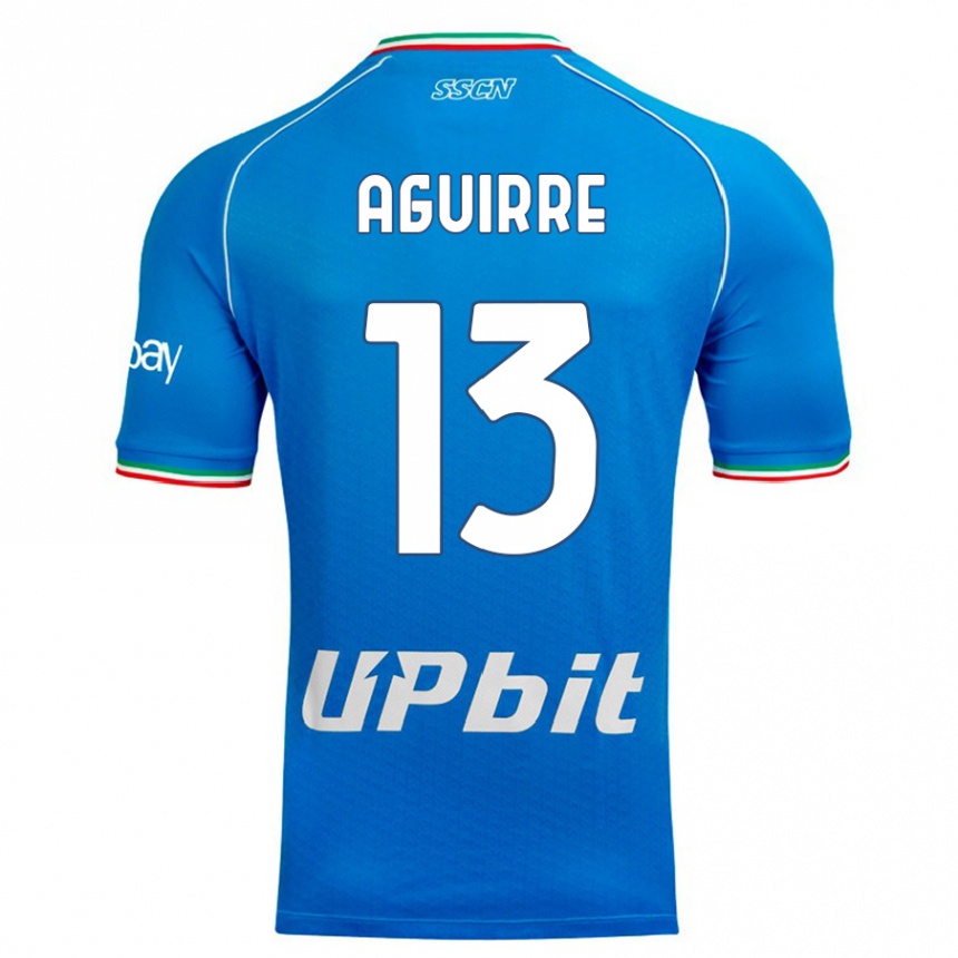 Kinder Fußball Yolanda Aguirre #13 Himmelblau Heimtrikot Trikot 2023/24 T-Shirt Luxemburg