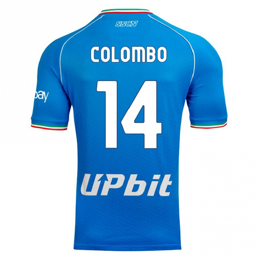 Kinder Fußball Sofia Colombo #14 Himmelblau Heimtrikot Trikot 2023/24 T-Shirt Luxemburg