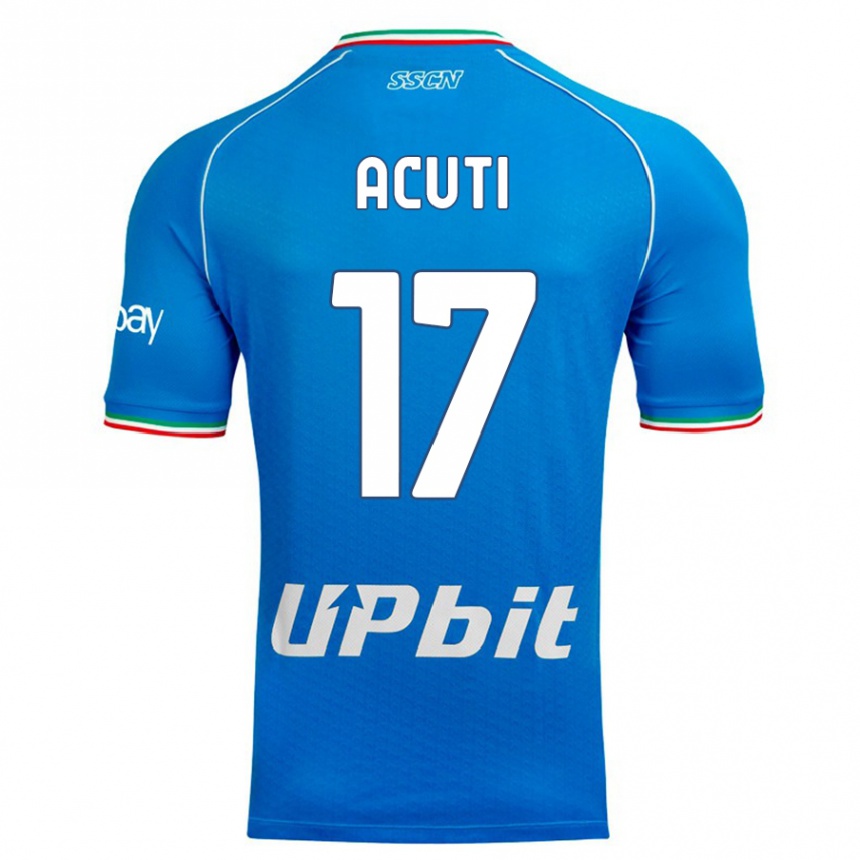 Kinder Fußball Arianna Acuti #17 Himmelblau Heimtrikot Trikot 2023/24 T-Shirt Luxemburg