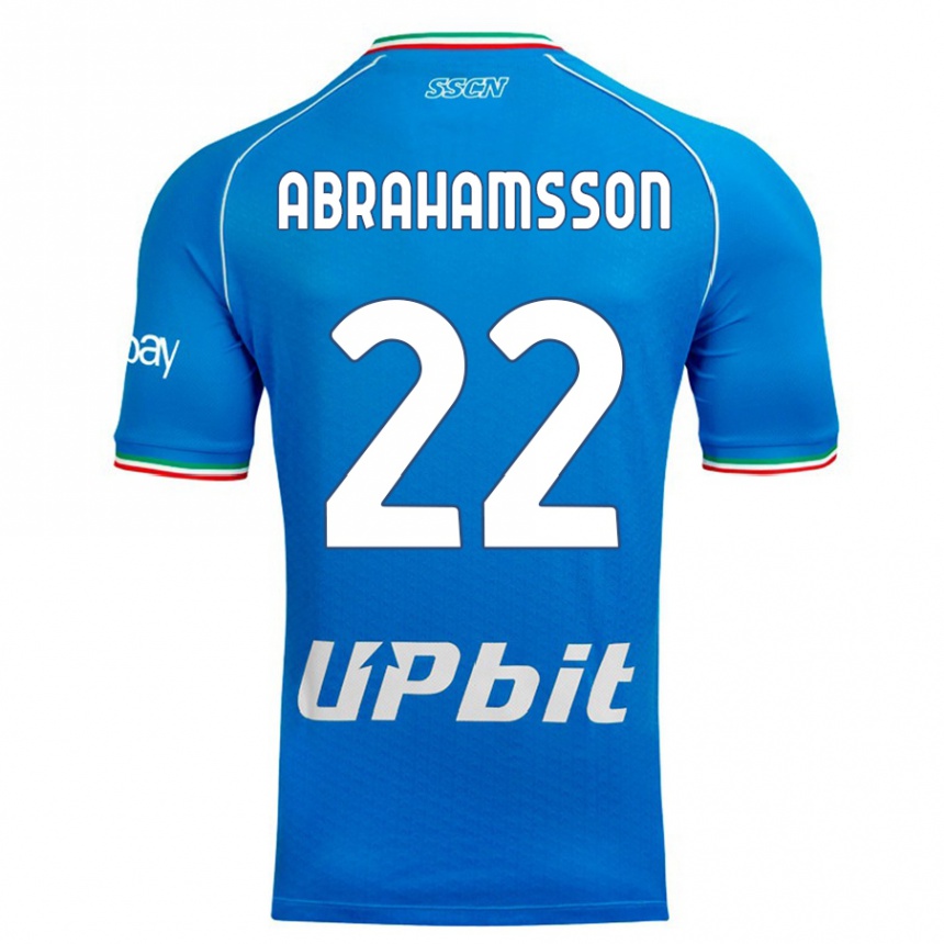 Kinder Fußball Sejde Abrahamsson #22 Himmelblau Heimtrikot Trikot 2023/24 T-Shirt Luxemburg