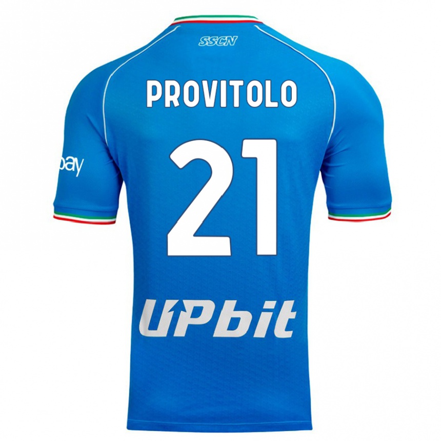 Kinder Fußball Vincenzo Provitolo #21 Himmelblau Heimtrikot Trikot 2023/24 T-Shirt Luxemburg