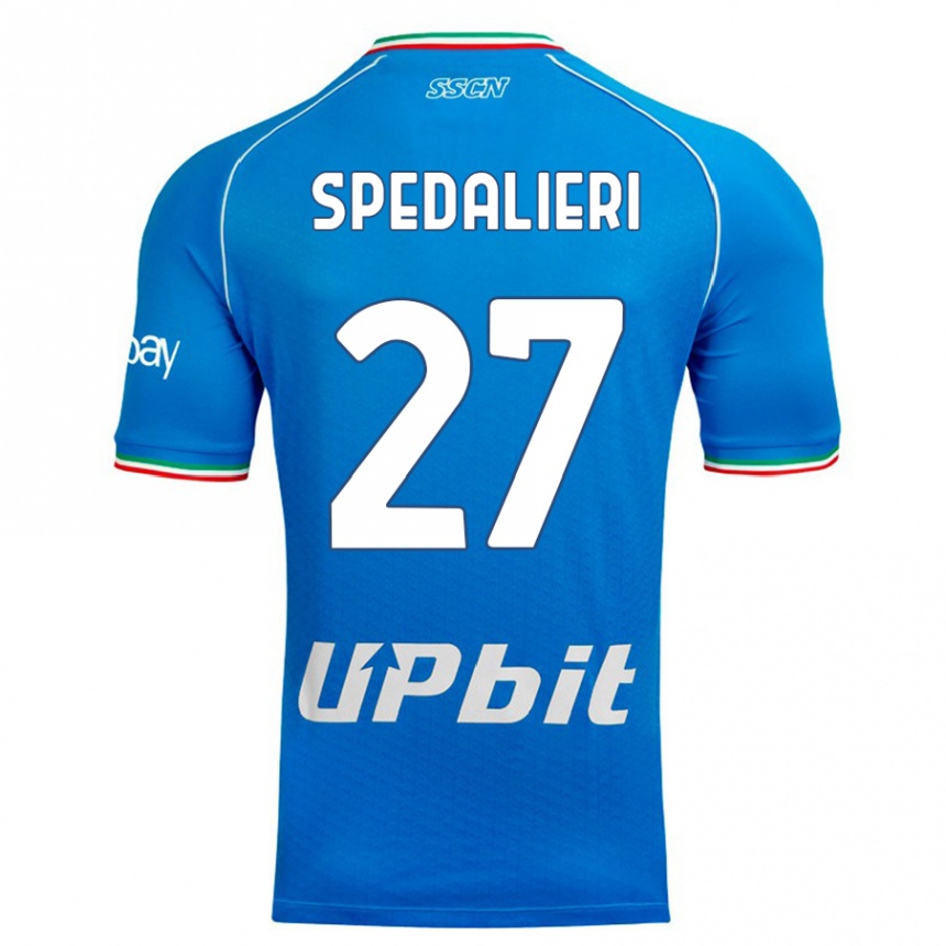 Kinder Fußball Johnatan Andrea Spedalieri #27 Himmelblau Heimtrikot Trikot 2023/24 T-Shirt Luxemburg