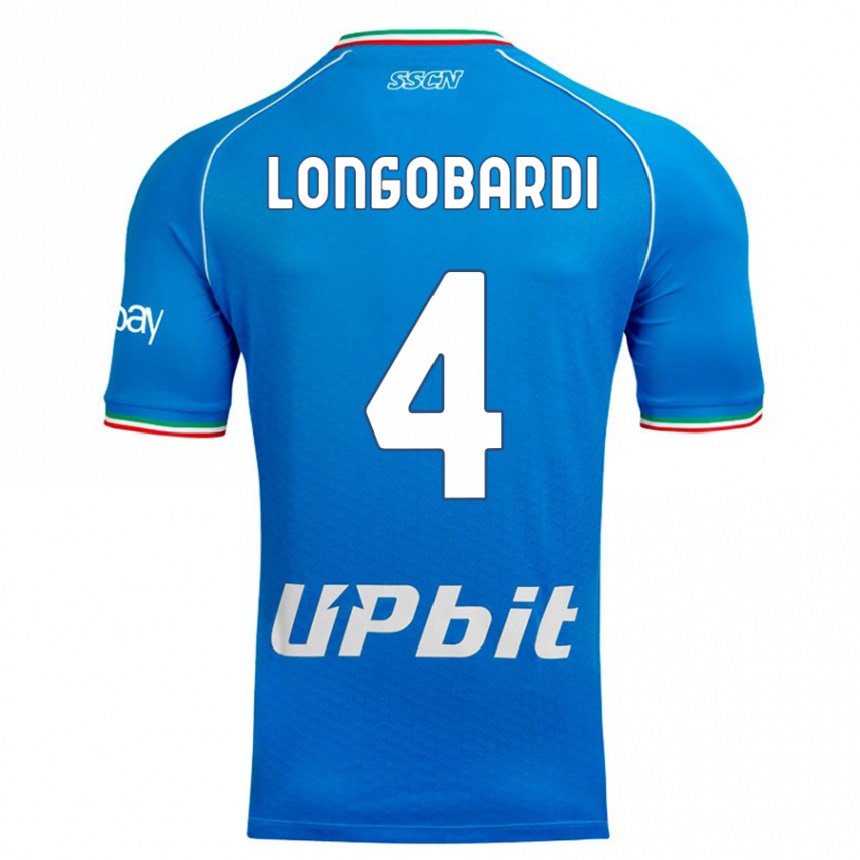 Kinder Fußball Salvatore Longobardi #4 Himmelblau Heimtrikot Trikot 2023/24 T-Shirt Luxemburg