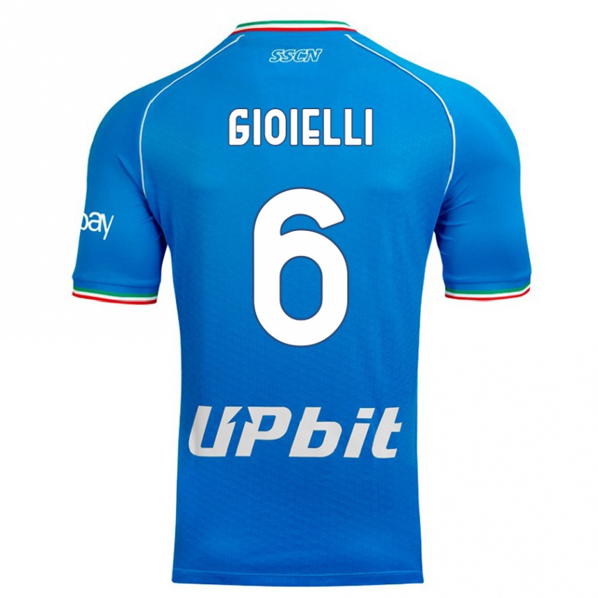 Kinder Fußball Francesco Pio Gioielli #6 Himmelblau Heimtrikot Trikot 2023/24 T-Shirt Luxemburg