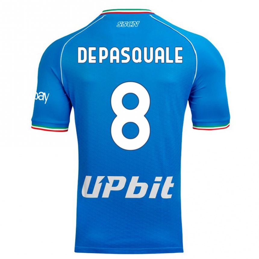 Kinder Fußball Dylan De Pasquale #8 Himmelblau Heimtrikot Trikot 2023/24 T-Shirt Luxemburg