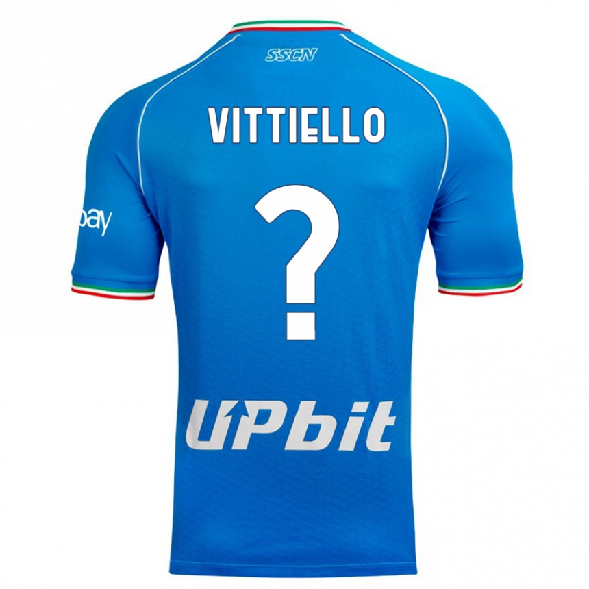 Kinder Fußball Antonio Vittiello #0 Himmelblau Heimtrikot Trikot 2023/24 T-Shirt Luxemburg