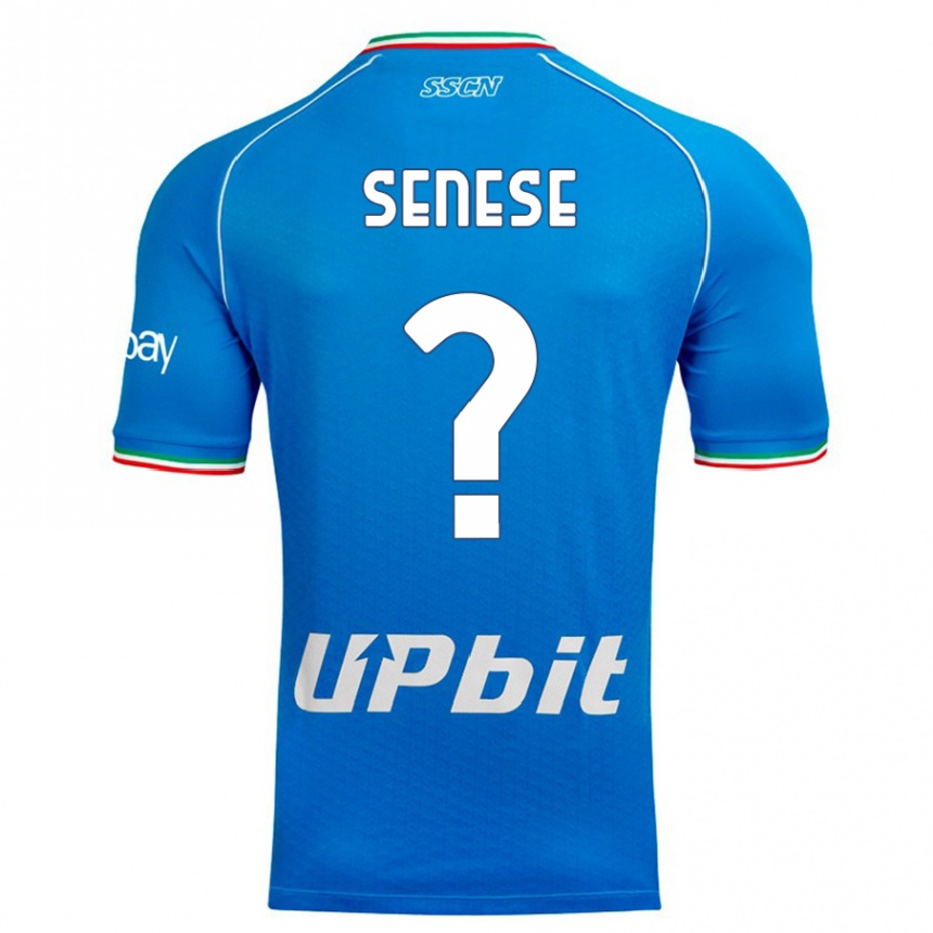 Kinder Fußball Alberto Senese #0 Himmelblau Heimtrikot Trikot 2023/24 T-Shirt Luxemburg