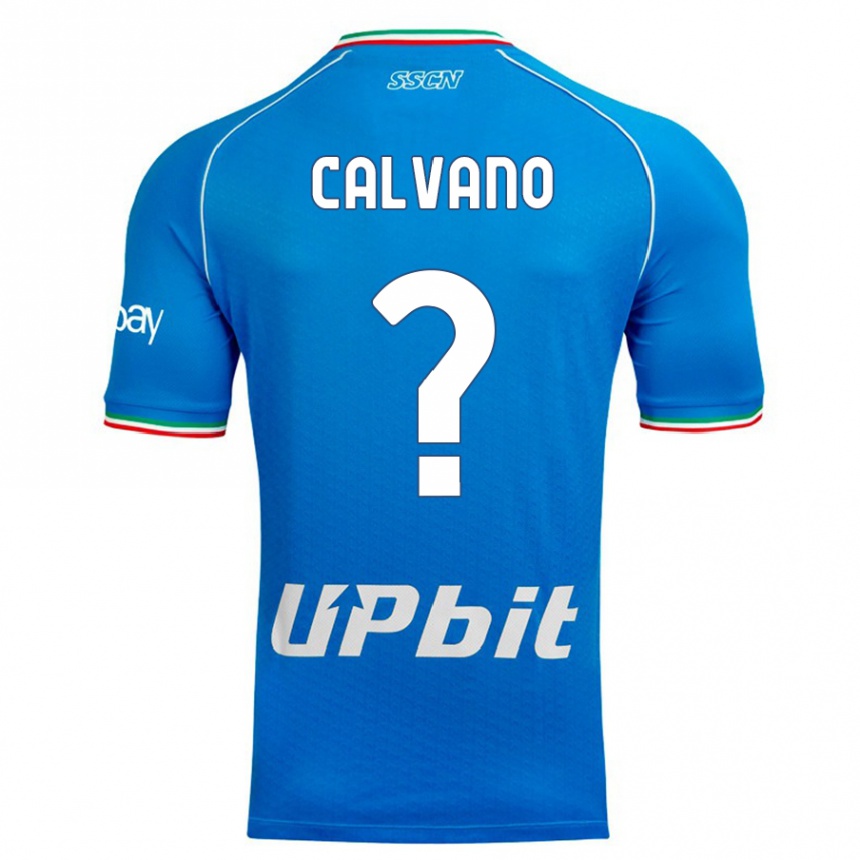 Kinder Fußball Giovanni Calvano #0 Himmelblau Heimtrikot Trikot 2023/24 T-Shirt Luxemburg