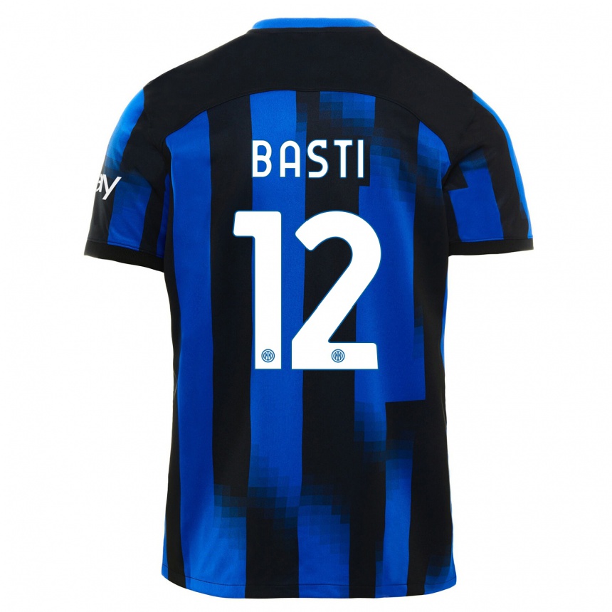Kinder Fußball Matteo Basti #12 Schwarz Blau Heimtrikot Trikot 2023/24 T-Shirt Luxemburg