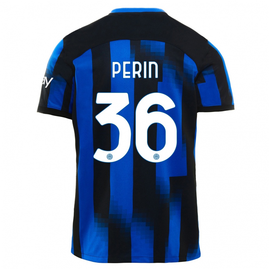 Kinder Fußball Nicolo Perin #36 Schwarz Blau Heimtrikot Trikot 2023/24 T-Shirt Luxemburg