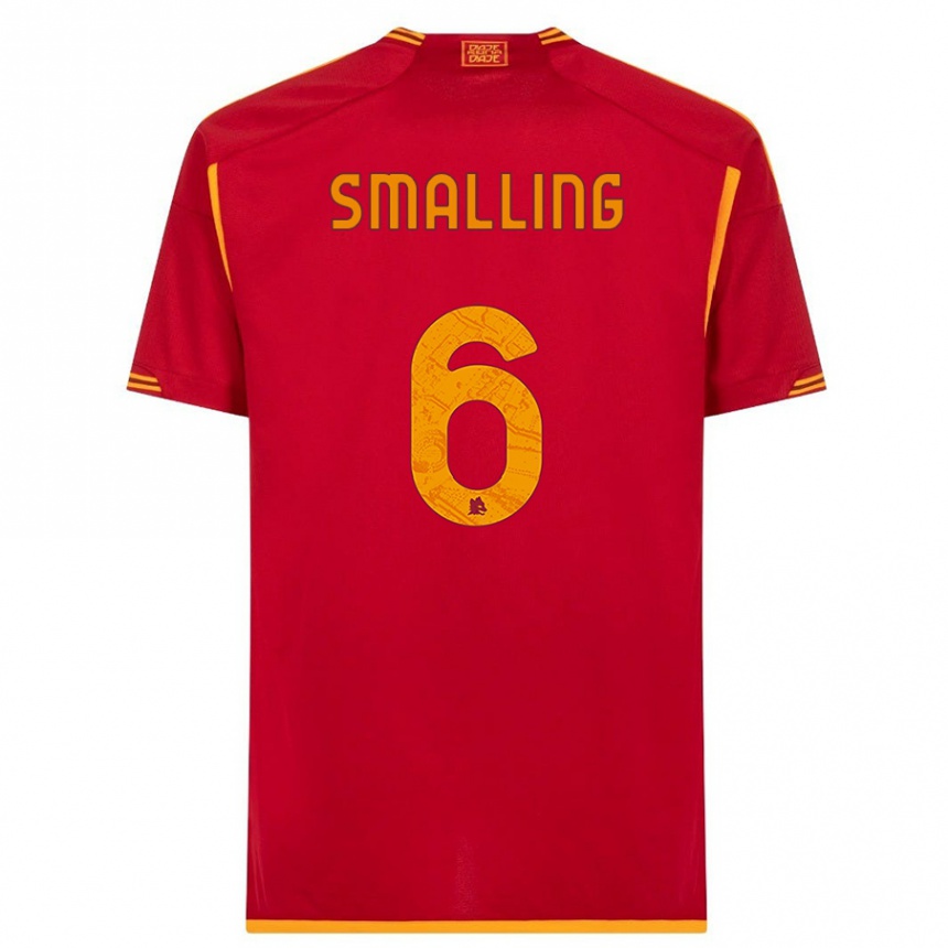 Kinder Fußball Chris Smalling #6 Rot Heimtrikot Trikot 2023/24 T-Shirt Luxemburg