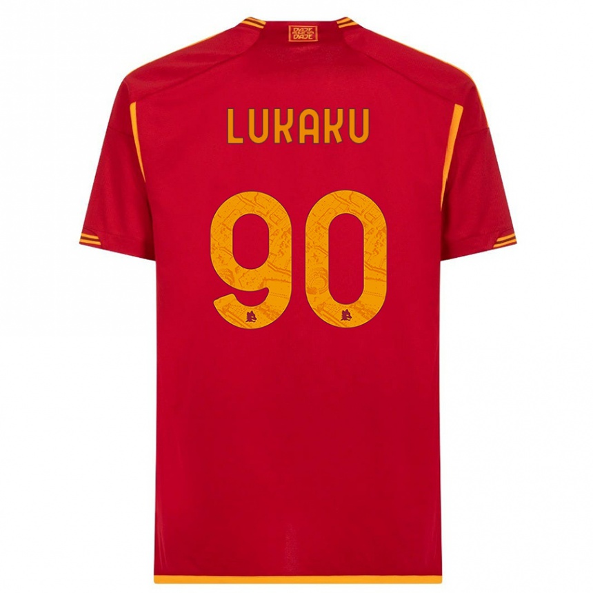 Kinder Fußball Romelu Lukaku #90 Rot Heimtrikot Trikot 2023/24 T-Shirt Luxemburg