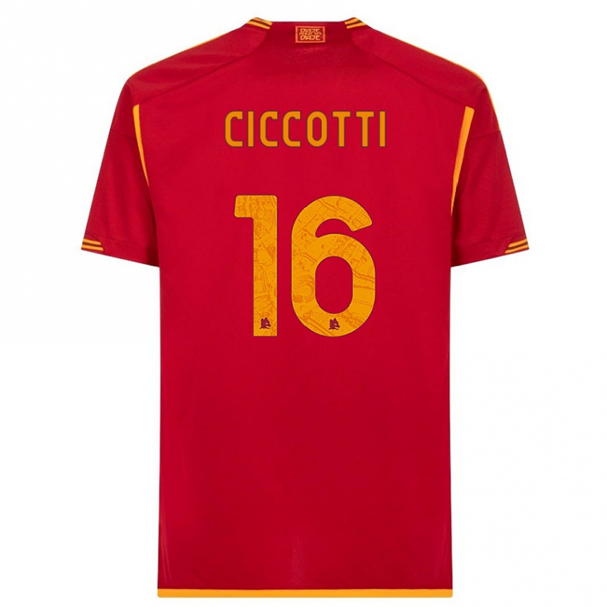 Kinder Fußball Claudia Ciccotti #16 Rot Heimtrikot Trikot 2023/24 T-Shirt Luxemburg