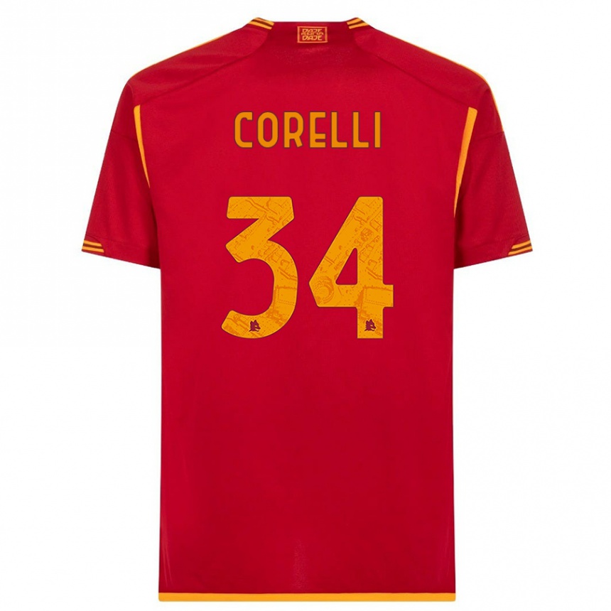 Kinder Fußball Alice Corelli #34 Rot Heimtrikot Trikot 2023/24 T-Shirt Luxemburg