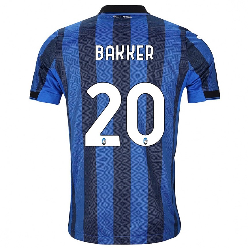 Kinder Fußball Mitchel Bakker #20 Schwarz Blau Heimtrikot Trikot 2023/24 T-Shirt Luxemburg