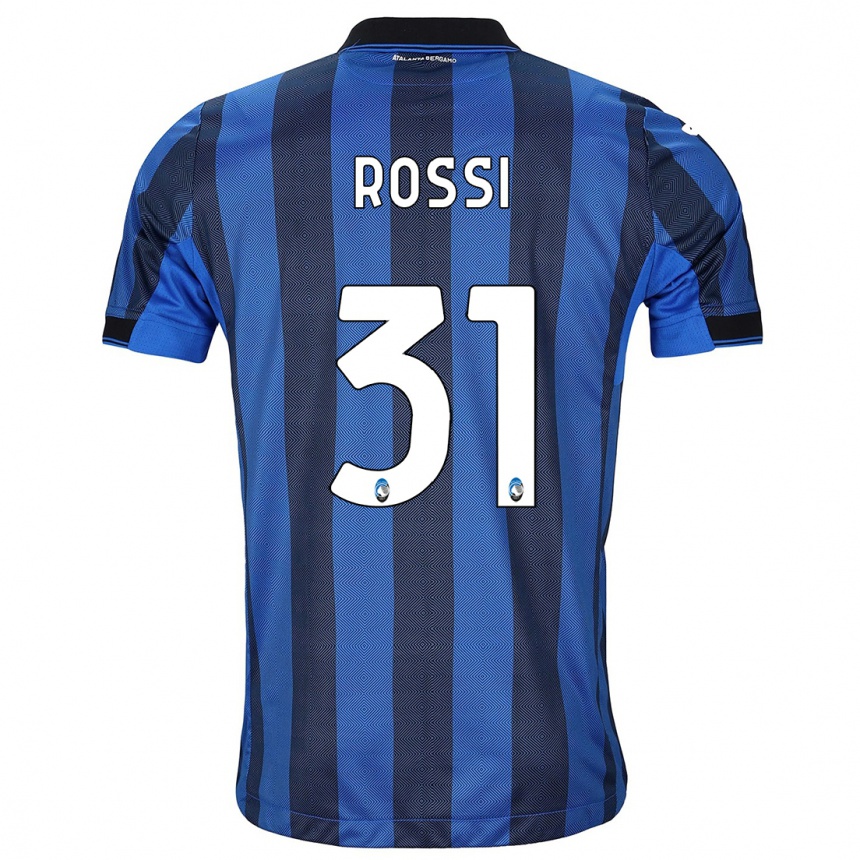 Kinder Fußball Francesco Rossi #31 Schwarz Blau Heimtrikot Trikot 2023/24 T-Shirt Luxemburg