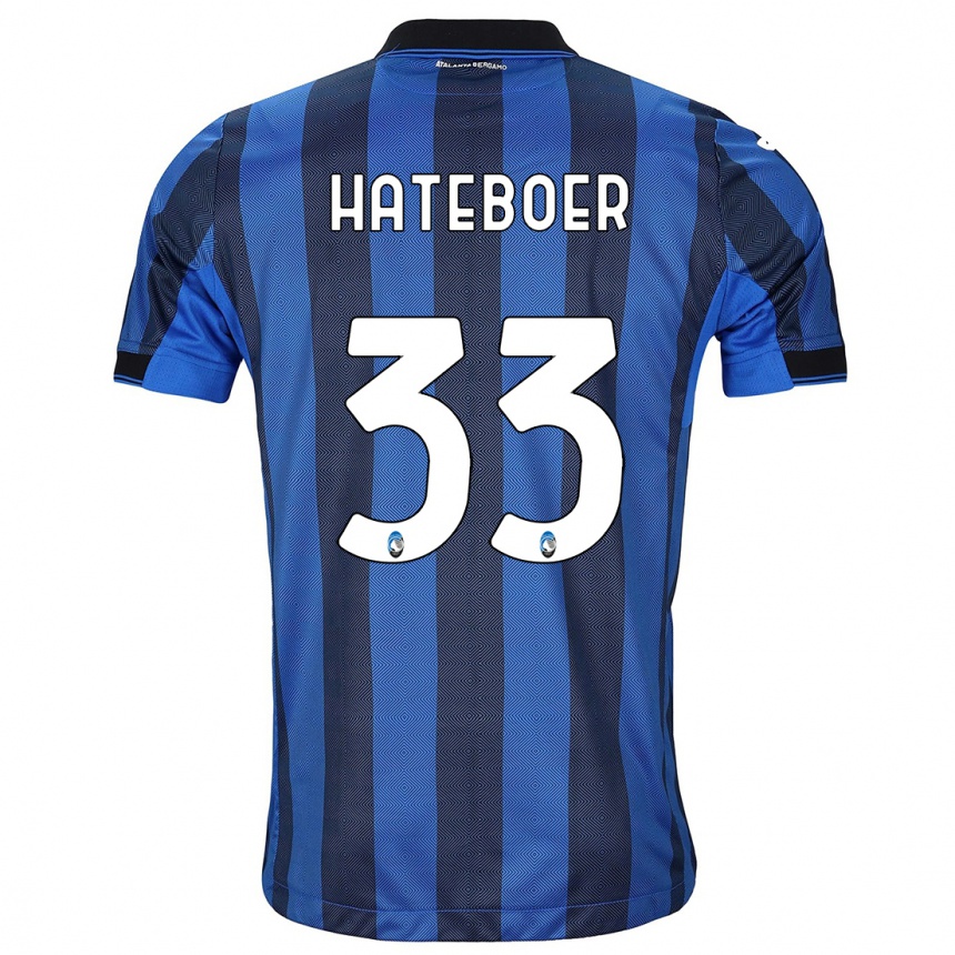 Kinder Fußball Hans Hateboer #33 Schwarz Blau Heimtrikot Trikot 2023/24 T-Shirt Luxemburg