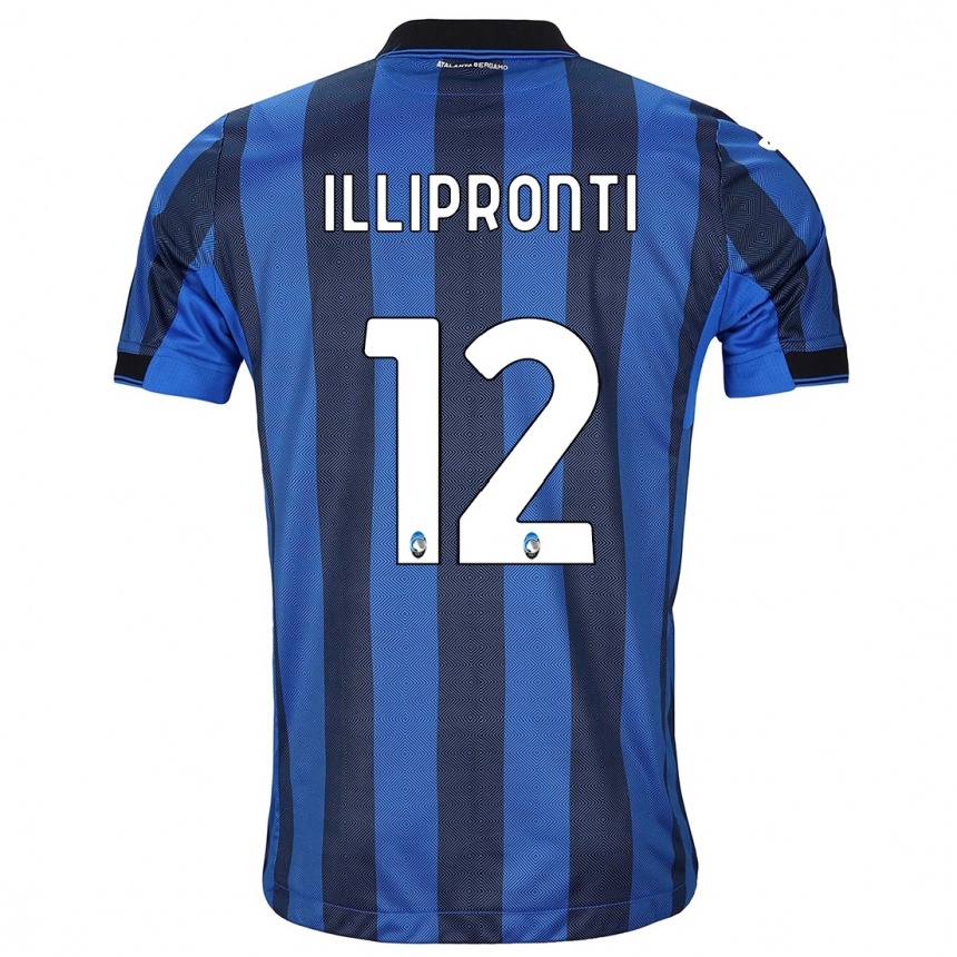 Kinder Fußball Filippo Illipronti #12 Schwarz Blau Heimtrikot Trikot 2023/24 T-Shirt Luxemburg