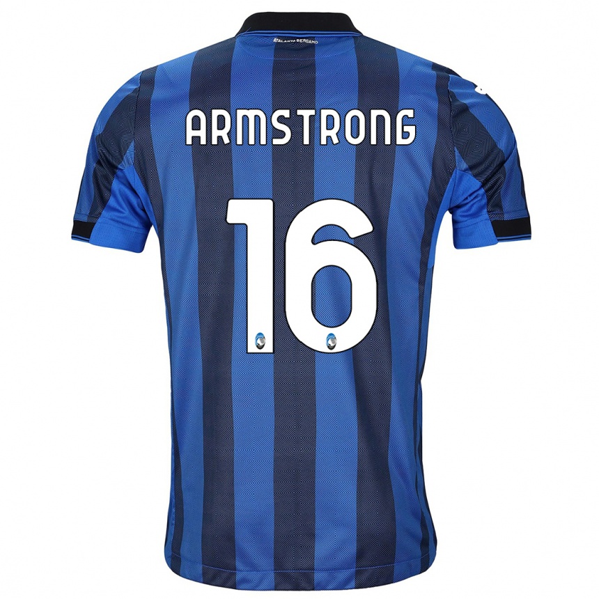 Kinder Fußball Daniel Armstrong #16 Schwarz Blau Heimtrikot Trikot 2023/24 T-Shirt Luxemburg