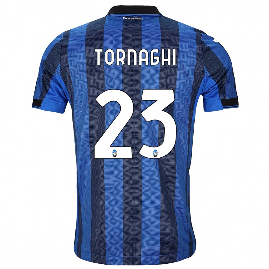 Kinder Fußball Pietro Tornaghi #23 Schwarz Blau Heimtrikot Trikot 2023/24 T-Shirt Luxemburg