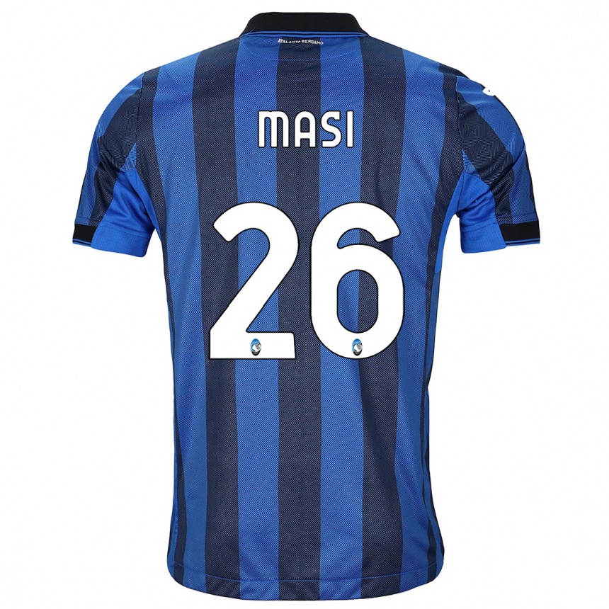 Kinder Fußball Alberto Masi #26 Schwarz Blau Heimtrikot Trikot 2023/24 T-Shirt Luxemburg